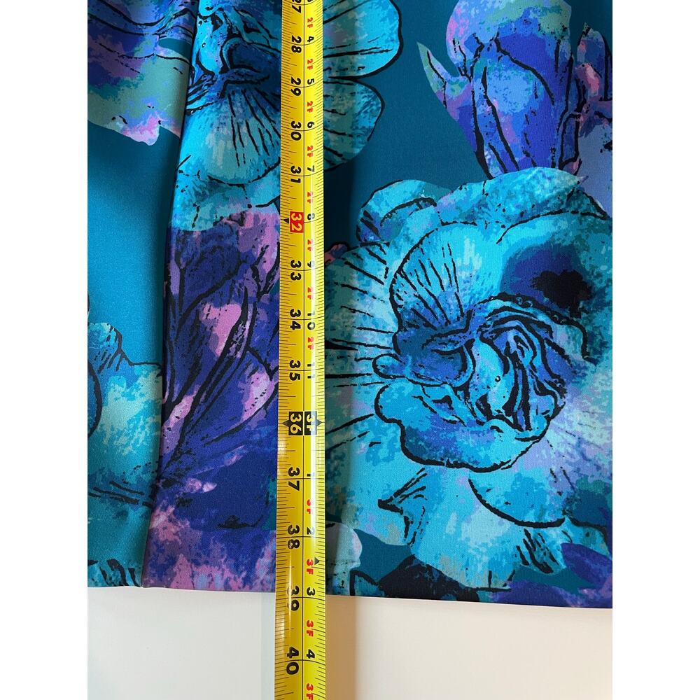 Calvin Klein Scuba Floral Sheath Dress Sz 14 Sleeveless Stretch Career Colorful - Picture 9 of 9